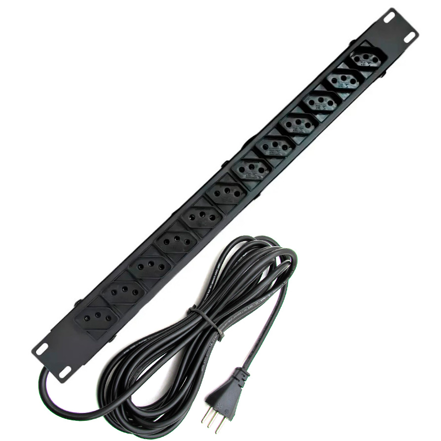 Régua Rack 19 Pol. 12 Tomadas 10A Metálica Profissional Asimove