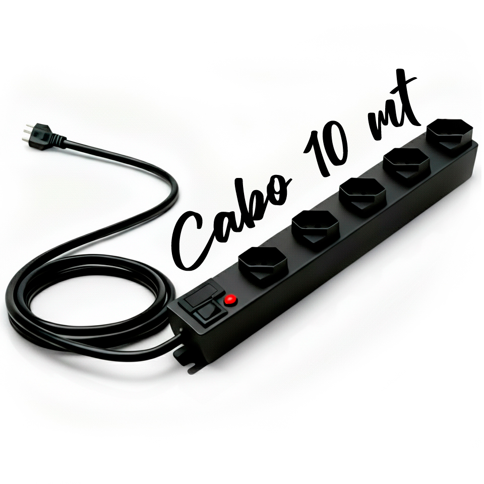 Filtro de Linha Slim 5 Tomadas 10A Metálica Profissional Asimove